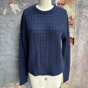 WHITE + WARREN CASHMERE CABLE CREWNECK TOP